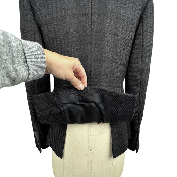Ann Taylor Loft Womens Plaid Blazer Sz 6 Gray Office Career Preppy Old Money - Picture 8 of 15